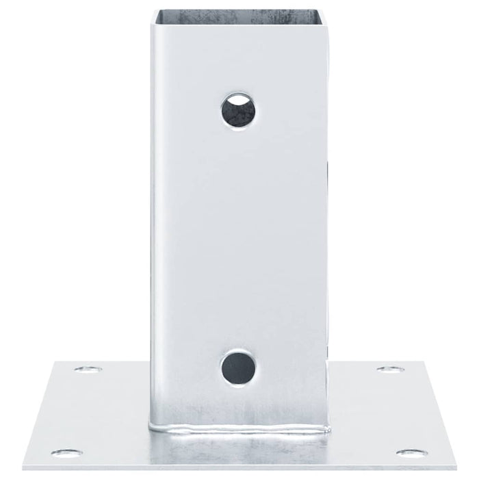 vidaXL Basi per Pali Quadrate 4 pz Argento 61x61 mm in Acciaio Zincato
