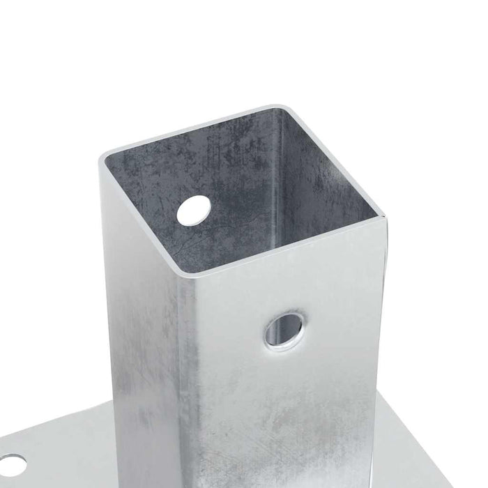 vidaXL Basi per Pali Quadrate 4 pz Argento 61x61 mm in Acciaio Zincato