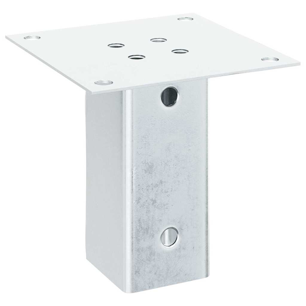 Basi per Pali Quadrate 4 pz Argento 71x71 mm in Acciaio Zincato 42000006