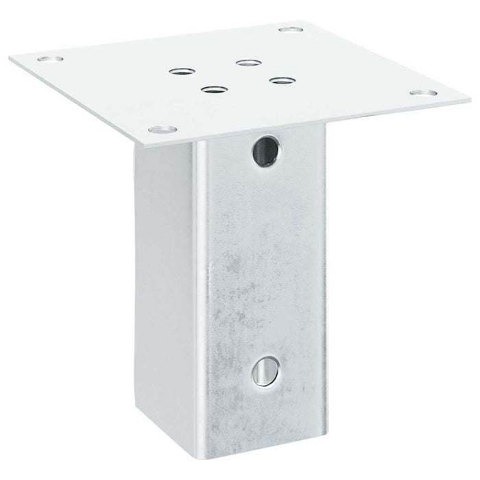 Basi per Pali Quadrate 4 pz Argento 71x71 mm in Acciaio Zincato 42000006