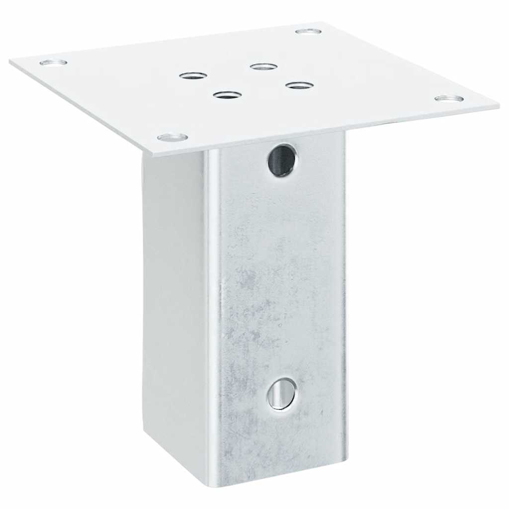 vidaXL Basi per Pali Quadrate 4 pz Argento 71x71 mm in Acciaio Zincato