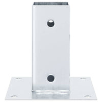 Basi per Pali Quadrate 4 pz Argento 71x71 mm in Acciaio Zincato 42000006