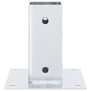 Basi per Pali Quadrate 4 pz Argento 71x71 mm in Acciaio Zincato 42000006