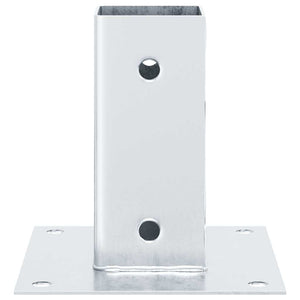 vidaXL Basi per Pali Quadrate 4 pz Argento 71x71 mm in Acciaio Zincato
