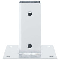 Basi per Pali Quadrate 4 pz Argento 71x71 mm in Acciaio Zincato 42000006