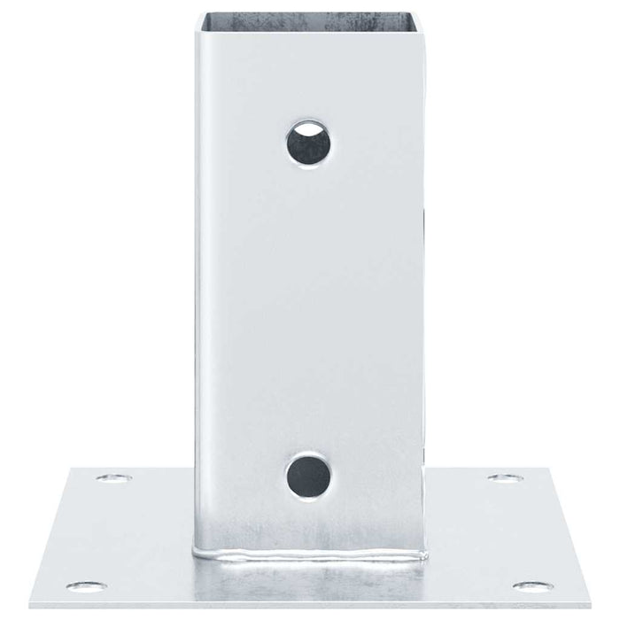 Basi per Pali Quadrate 4 pz Argento 71x71 mm in Acciaio Zincato 42000006