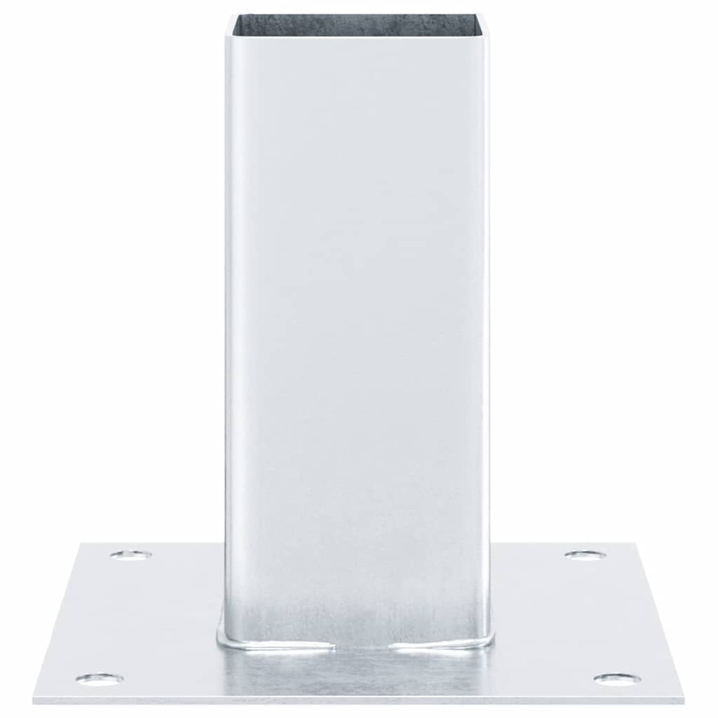 vidaXL Basi per Pali Quadrate 4 pz Argento 71x71 mm in Acciaio Zincato