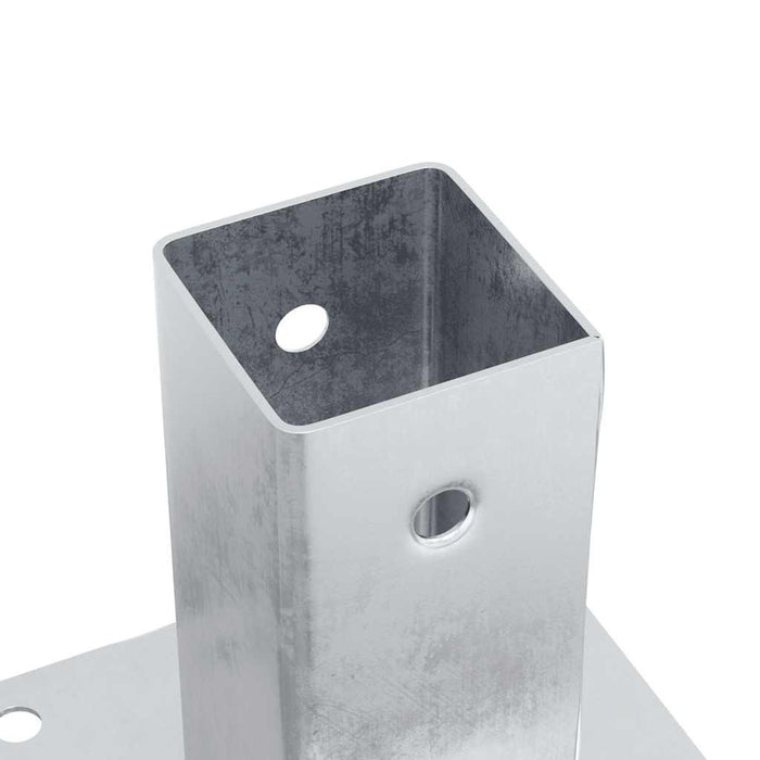 vidaXL Basi per Pali Quadrate 4 pz Argento 71x71 mm in Acciaio Zincato