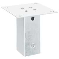 Basi per Pali Quadrate 12 pz Argento 71x71 mm Acciaio Zincato 42000007