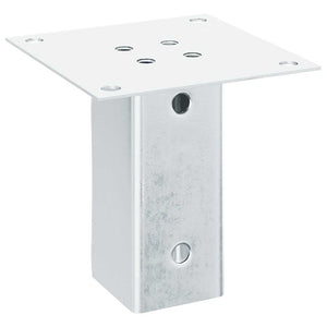 Basi per Pali Quadrate 12 pz Argento 71x71 mm Acciaio Zincato 42000007