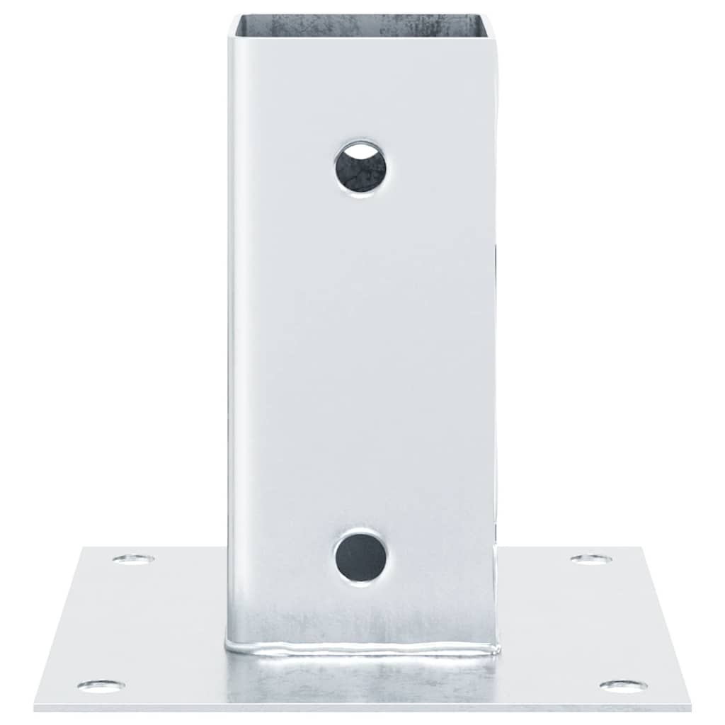 Basi per Pali Quadrate 12 pz Argento 71x71 mm Acciaio Zincato 42000007