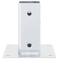Basi per Pali Quadrate 12 pz Argento 71x71 mm Acciaio Zincato 42000007