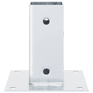 Basi per Pali Quadrate 12 pz Argento 71x71 mm Acciaio Zincato 42000007