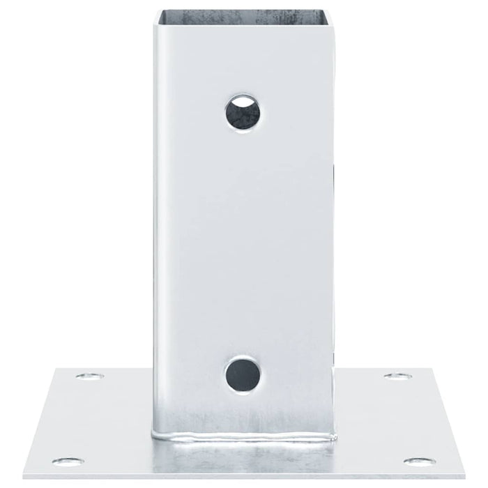 Basi per Pali Quadrate 12 pz Argento 71x71 mm Acciaio Zincato 42000007