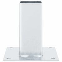 Basi per Pali Quadrate 12 pz Argento 71x71 mm Acciaio Zincato 42000007