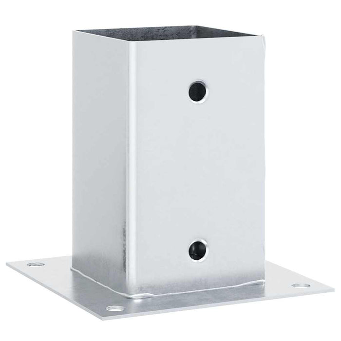 Basi per Pali Quadrate 12 pz Argento 81x81 mm Acciaio Zincato