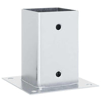 Basi per Pali Quadrate 12 pz Argento 81x81 mm Acciaio Zincato 42000009