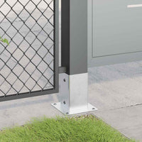 Basi per Pali Quadrate 12 pz Argento 81x81 mm Acciaio Zincato