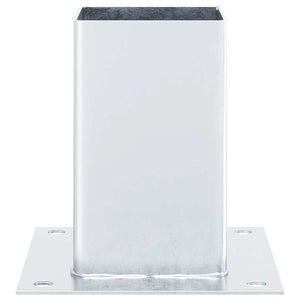 Basi per Pali Quadrate 12 pz Argento 81x81 mm Acciaio Zincato