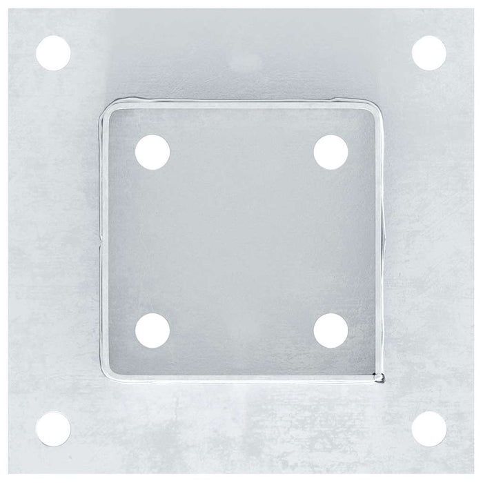 Basi per Pali Quadrate 12 pz Argento 81x81 mm Acciaio Zincato