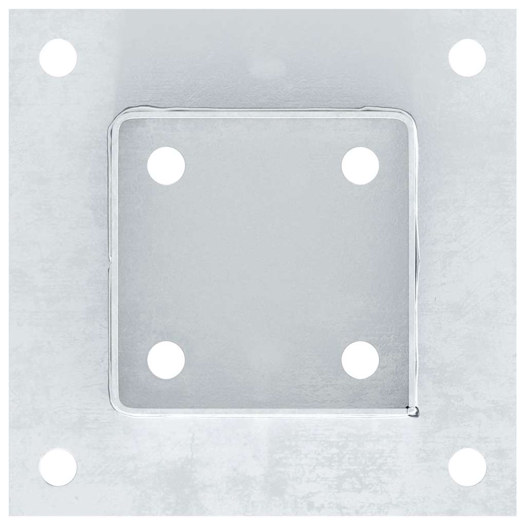 Basi per Pali Quadrate 12 pz Argento 81x81 mm Acciaio Zincato 42000009