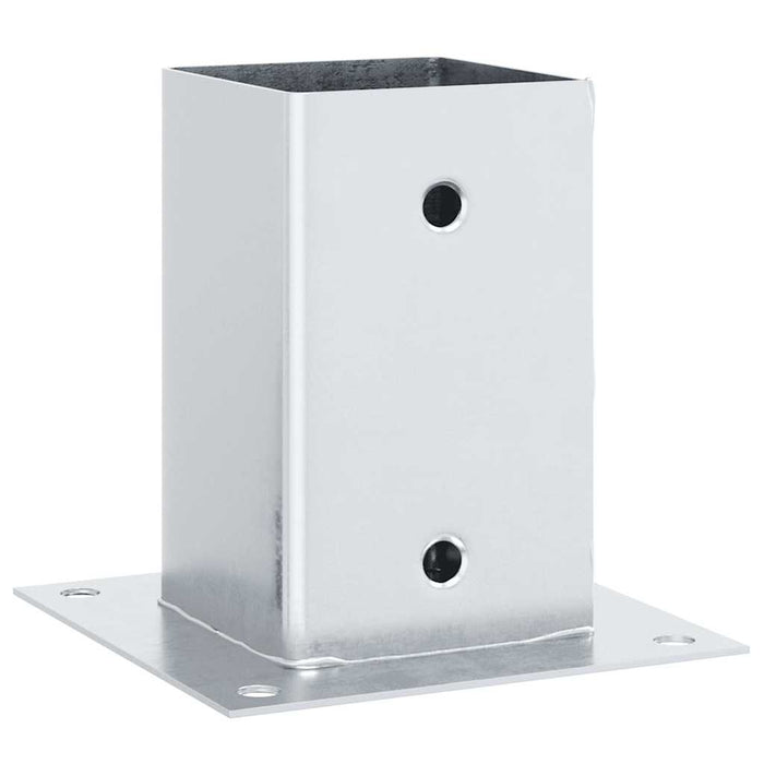 vidaXL Basi per Pali Quadrate 12 pz Argento 91x91 mm Acciaio Zincato