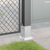 vidaXL Basi per Pali Quadrate 12 pz Argento 91x91 mm Acciaio Zincato