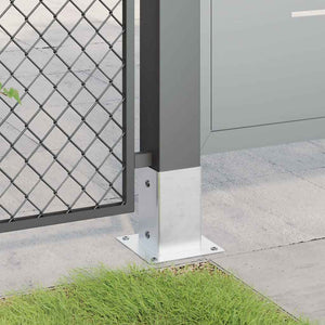 vidaXL Basi per Pali Quadrate 12 pz Argento 91x91 mm Acciaio Zincato