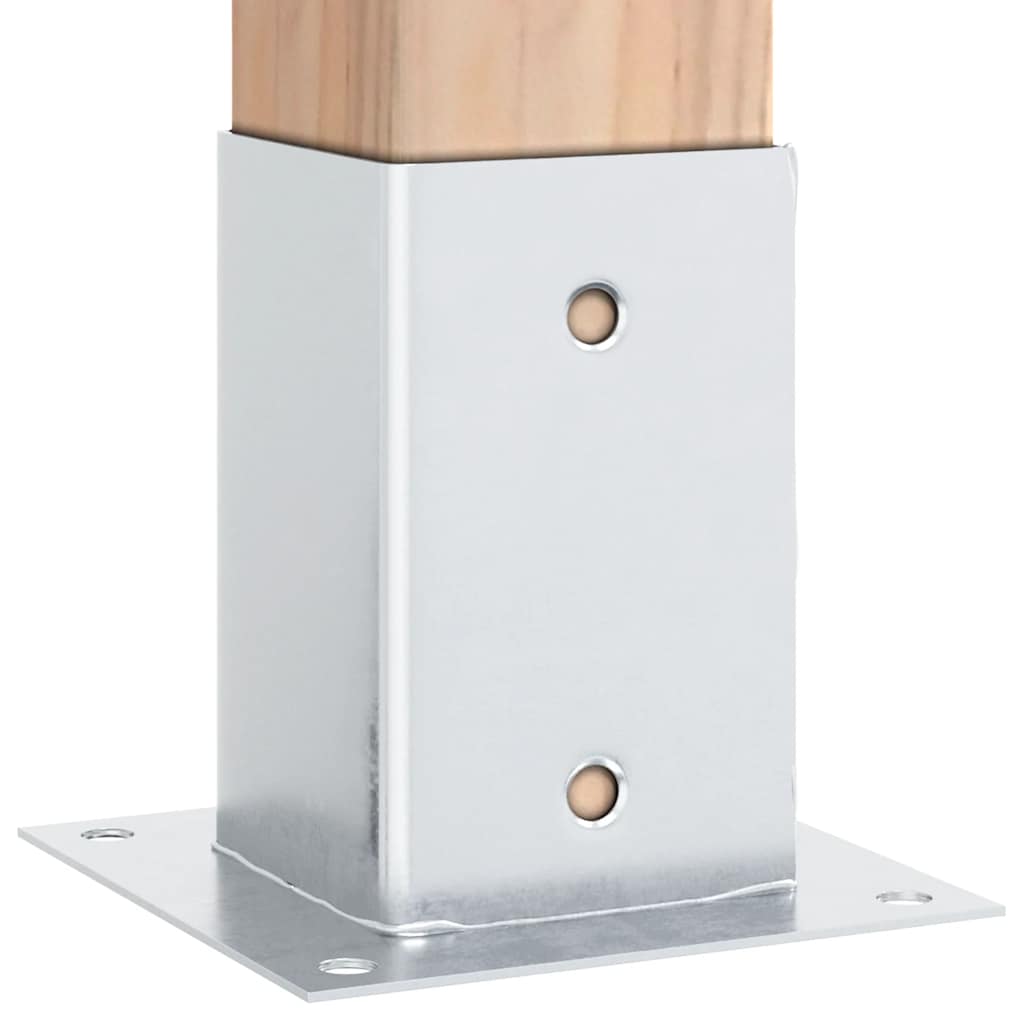 vidaXL Basi per Pali Quadrate 12 pz Argento 91x91 mm Acciaio Zincato