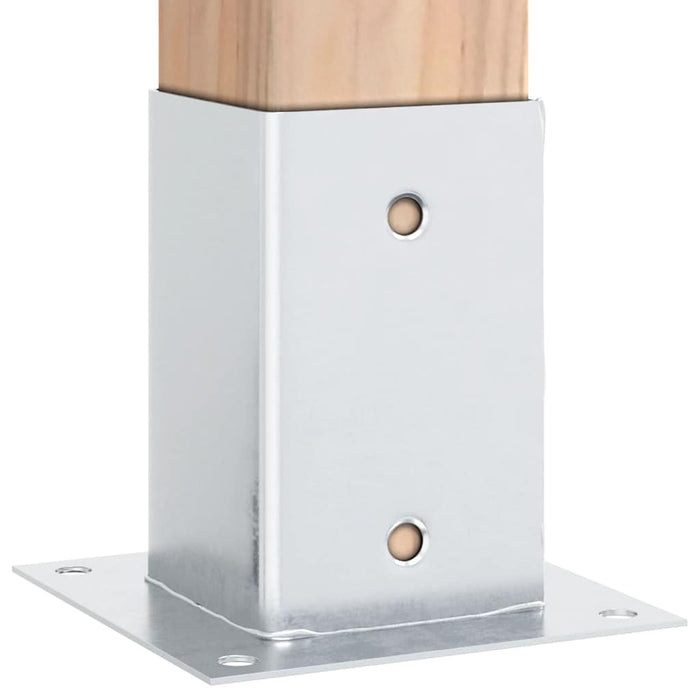 vidaXL Basi per Pali Quadrate 12 pz Argento 91x91 mm Acciaio Zincato