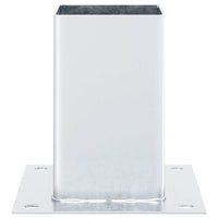 vidaXL Basi per Pali Quadrate 12 pz Argento 91x91 mm Acciaio Zincato