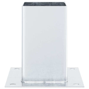 vidaXL Basi per Pali Quadrate 12 pz Argento 91x91 mm Acciaio Zincato