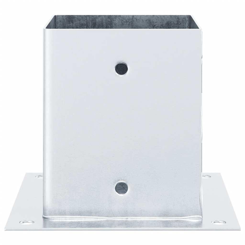 Basi per Pali Quadrate 12 pz Argento 101x101 mm Acciaio Zincato 42000013