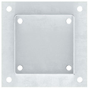 Basi per Pali Quadrate 12 pz Argento 101x101 mm Acciaio Zincato 42000013