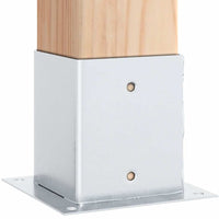 Basi per Pali Quadrate 4 pz Argento 121x121 mm Acciaio Zincato