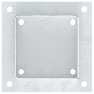 Basi per Pali Quadrate 4 pz Argento 121x121 mm Acciaio Zincato