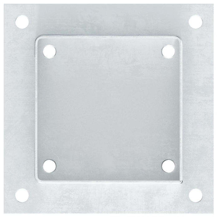 Basi per Pali Quadrate 4 pz Argento 121x121 mm Acciaio Zincato 42000014
