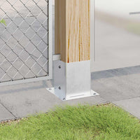 Basi per Pali Quadrate 12 pz Argento 121x121 mm Acciaio Zincato