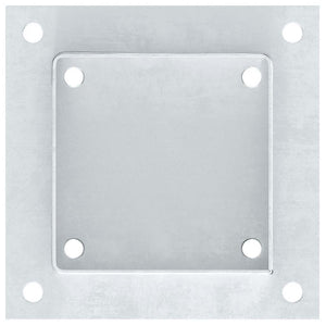 Basi per Pali Quadrate 12 pz Argento 121x121 mm Acciaio Zincato