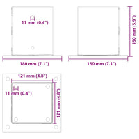 Basi per Pali Quadrate 12 pz Argento 121x121 mm Acciaio Zincato