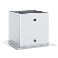 Basi per Pali Quadrate 4 pz Argento 141x141 mm Acciaio Zincato