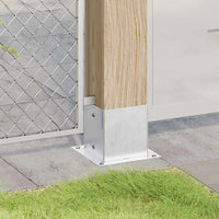 Basi per Pali Quadrate 4 pz Argento 141x141 mm Acciaio Zincato 42000016