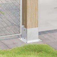 Basi per Pali Quadrate 4 pz Argento 141x141 mm Acciaio Zincato