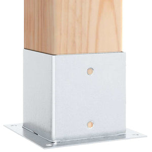 Basi per Pali Quadrate 4 pz Argento 141x141 mm Acciaio Zincato