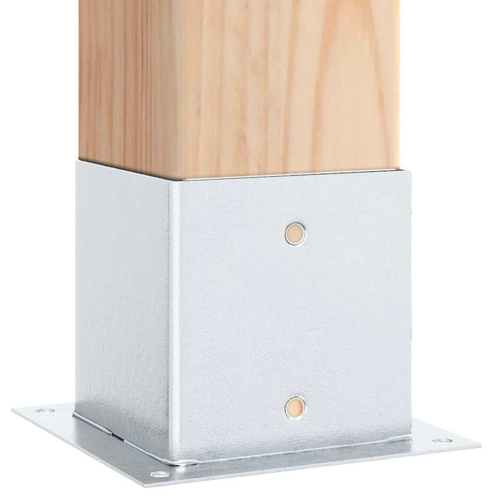 Basi per Pali Quadrate 4 pz Argento 141x141 mm Acciaio Zincato 42000016