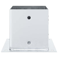 Basi per Pali Quadrate 4 pz Argento 141x141 mm Acciaio Zincato