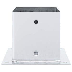 Basi per Pali Quadrate 4 pz Argento 141x141 mm Acciaio Zincato