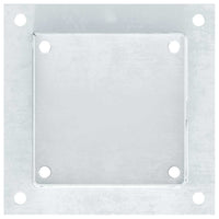 Basi per Pali Quadrate 4 pz Argento 141x141 mm Acciaio Zincato