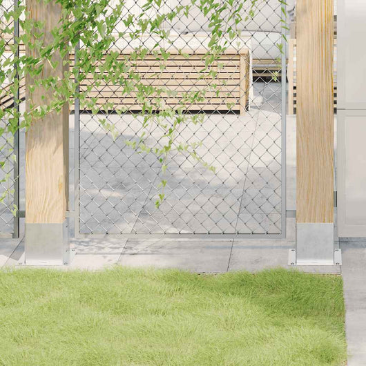 Basi per Pali Quadrate 4 pz Argento 141x141 mm Acciaio Zincato