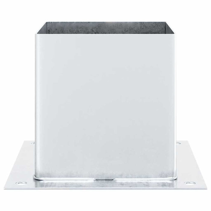 Basi per Pali Quadrate 12 pz Argento 141x141 mm Acciaio Zincato